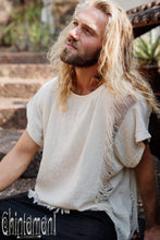 Load image into Gallery viewer, Men's Raw Khadi Vegan Organic Tee Shirt