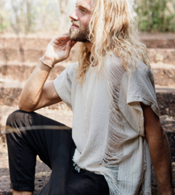 Load image into Gallery viewer, Men&#39;s Raw Khadi Vegan Organic Tee Shirt
