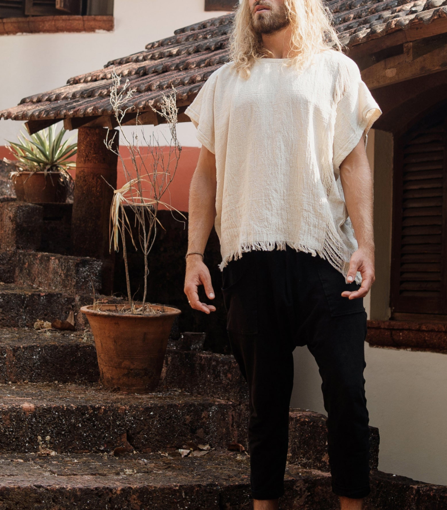 Men's Raw Khadi Vegan Organic Tee Shirt