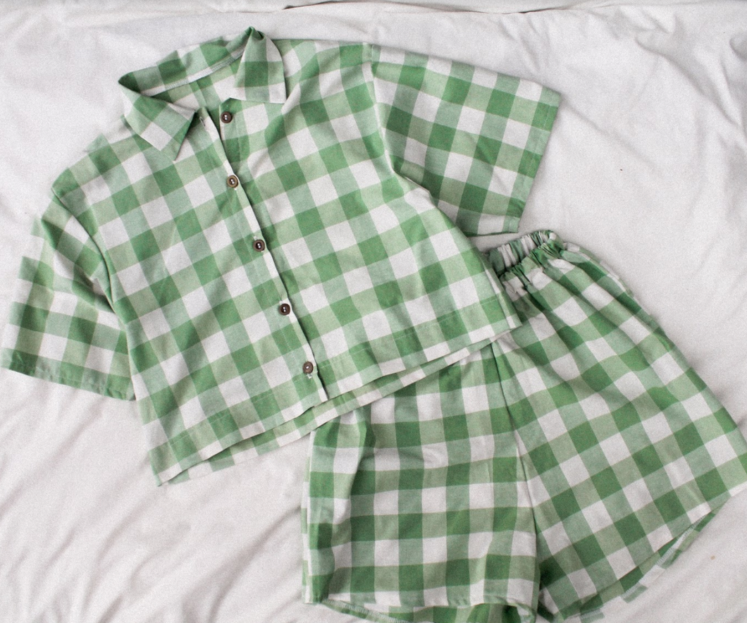 Green Gingham Set