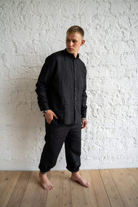 Night Black Linen Set